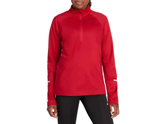 Asics Cold Weather Half Zip Cranberry | FDVpBQK9r