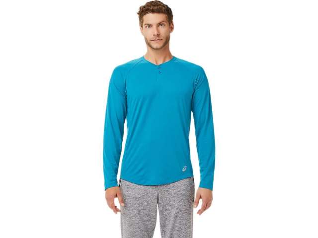 Asics Performance Henley Long Sleeve μπλε | GtmxQ8gPE